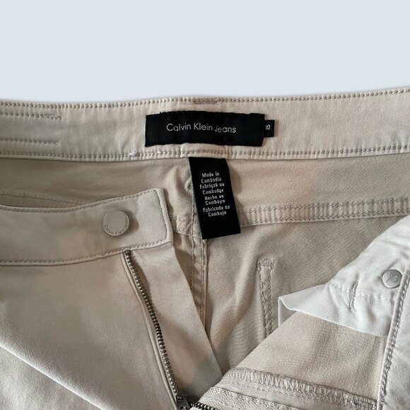 Calvin Klein White/Light Grey Jeans Size 10 - Picture 3 of 6